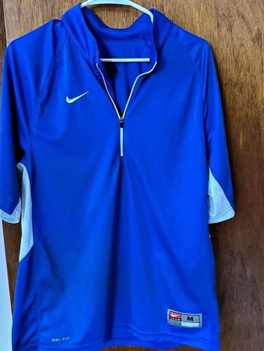Nike Team Dri-FIT Half-Zip Pullover Men's Blue & White Medium